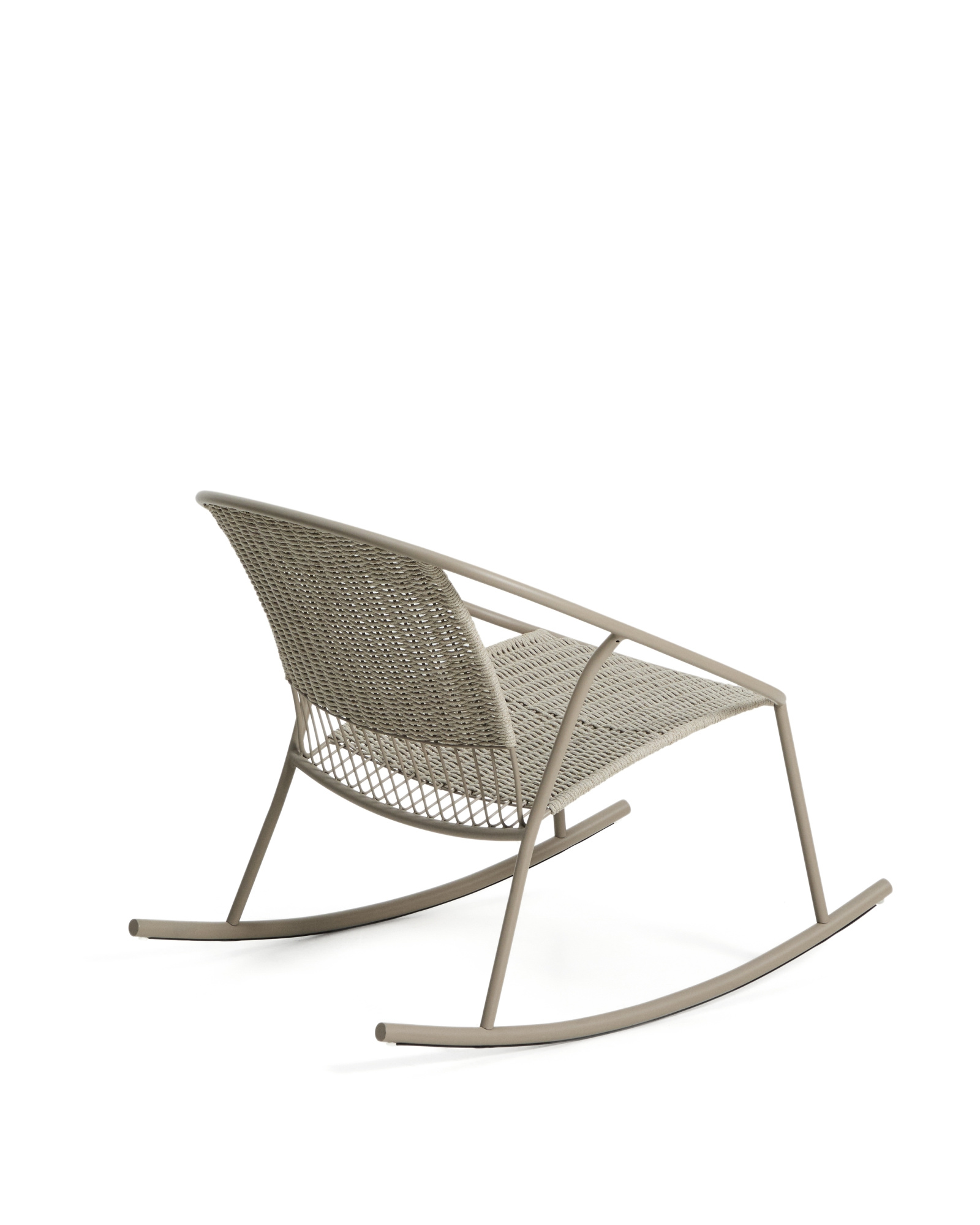 Кресло-качалка уличное Atrani из стали и веревки бежевого цвета La Forma 481569