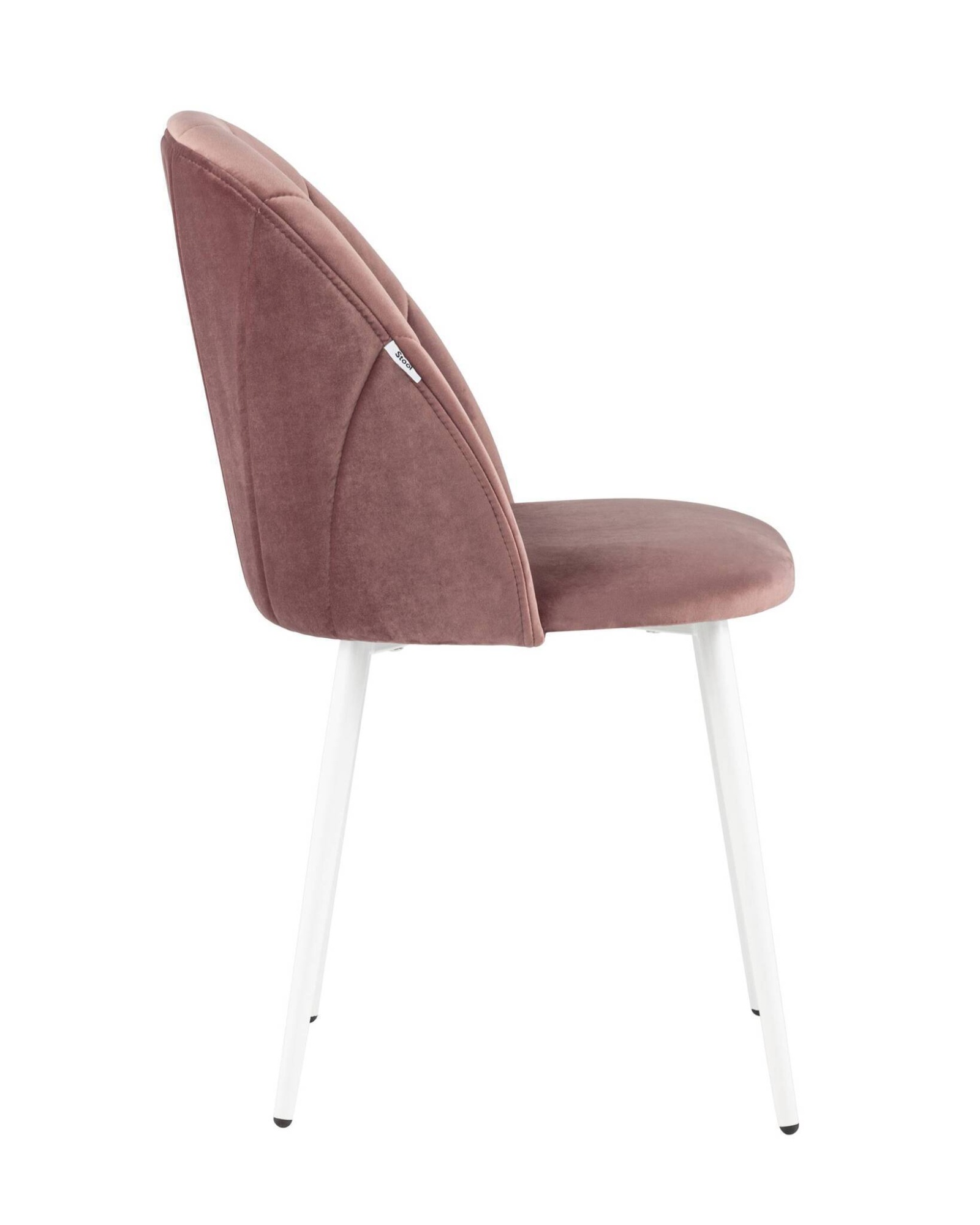 Стул Логан велюр пыльно-розовый белые ножки Stool Group