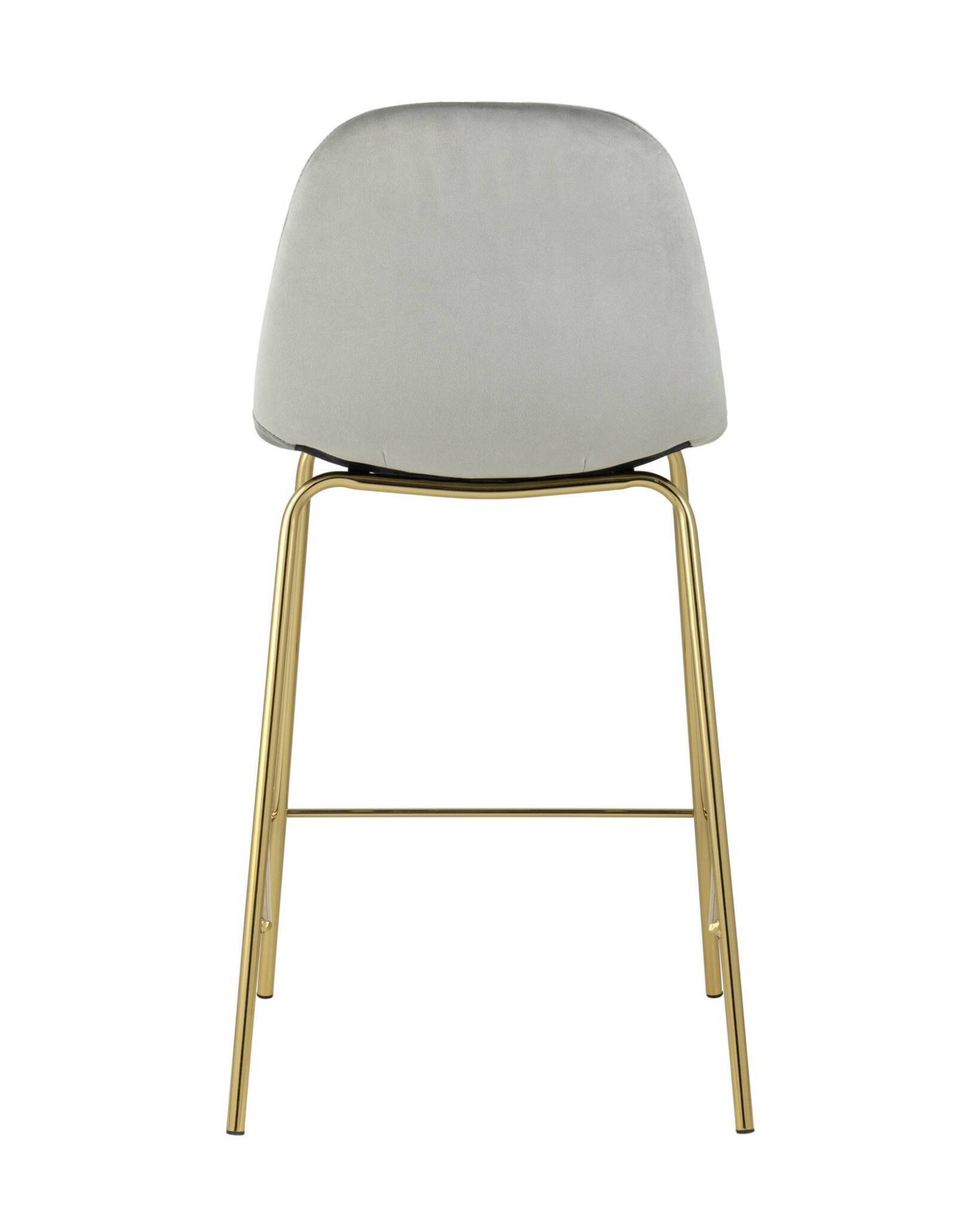 Стул полубарный Валенсия велюр серый золотые ножки Stool Group