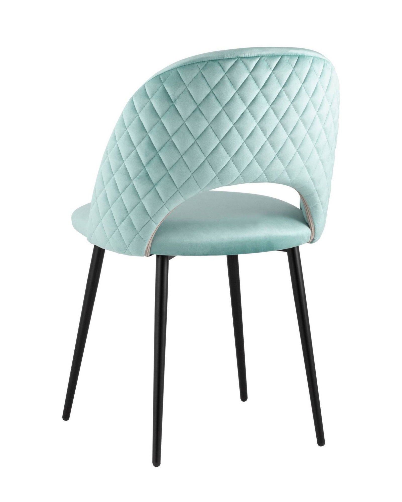 Стул Меган велюр с ромбами пыльно-голубой Stool Group