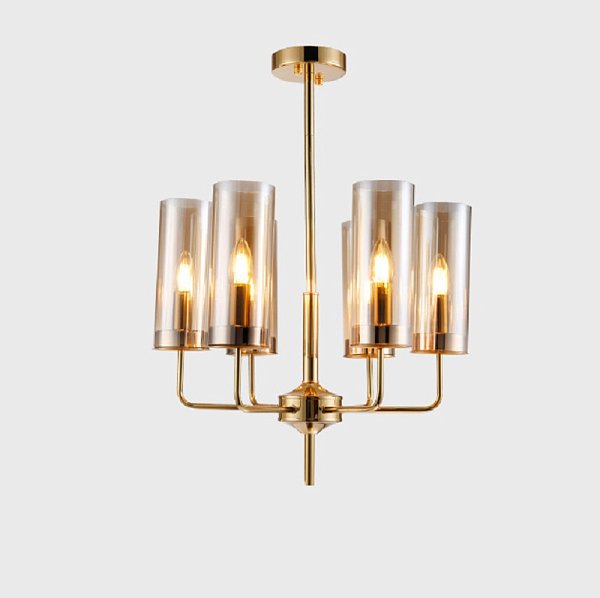 Люстра Agne Brass & Blue Glass Tube Chandelier in 1970 8 Коричневый by ImperiumLoft