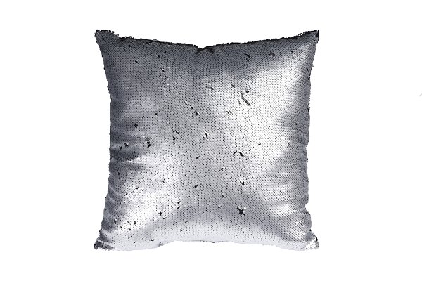 Подушка с пайетками серебристая/черная Garda Decor ASH507010