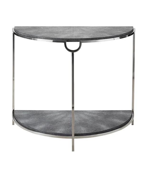 Серая полукруглая консоль Мэгги Louvre Home LHFCT396CS/DPO light charcoal