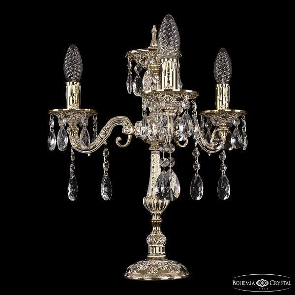 Настольная лампа бронзовая 7025L/3/125-43 A GW Bohemia Ivele Crystal