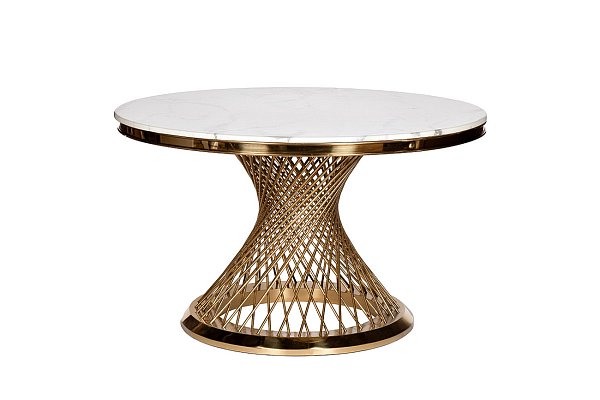 Стол обеденный круглый искусственный мрамор/золото Garda Decor 76AR-DT805