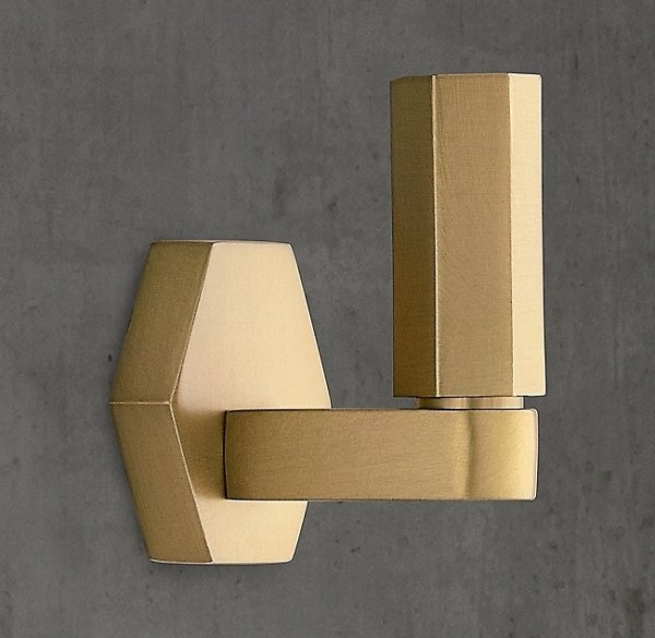 Крючок Restoration Hardware Lambeth Hex. Small Lac.Burnished Brass