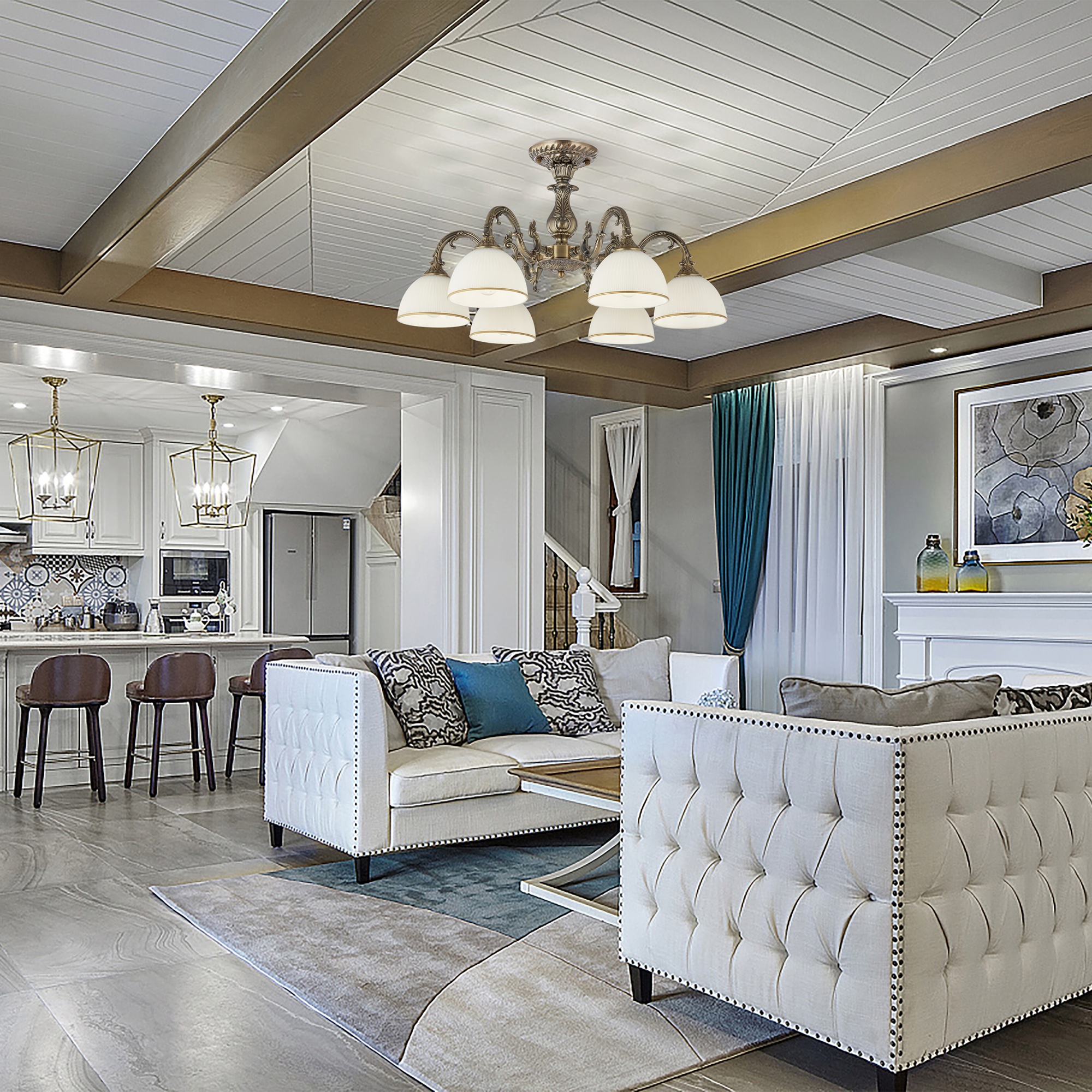 Люстра с плафонами 346410/6 AB Arte Milano