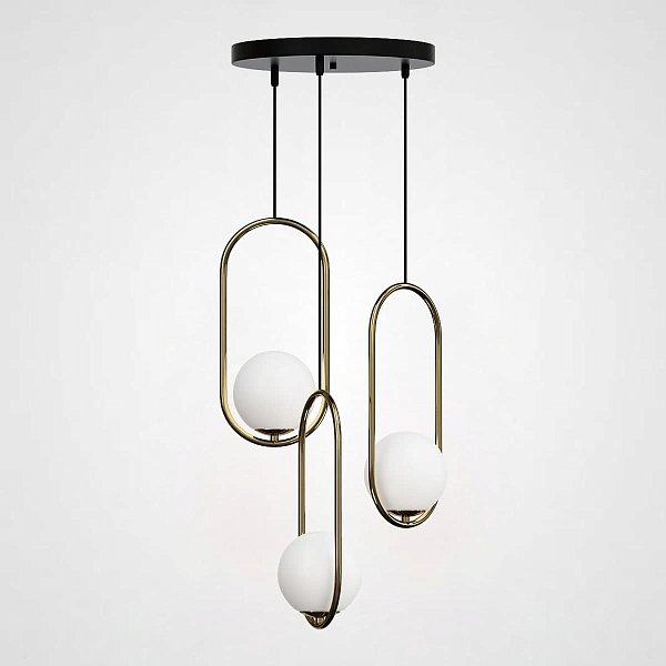 Подвесной светильник HOOP-TRIO Латунь, Эллипс S, Диск by ImperiumLoft
