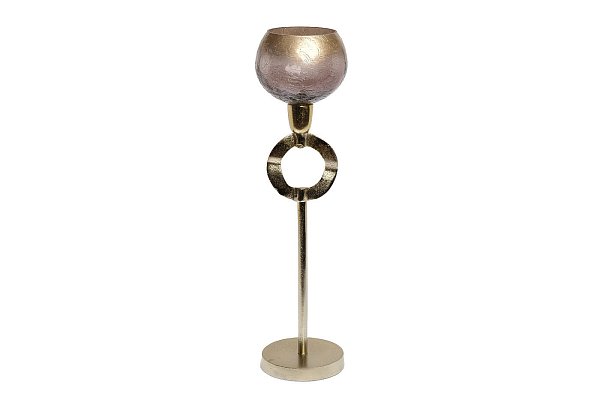 Подсвечник стеклянный на металлической ножке Garda Decor 71PN-3148