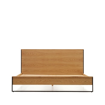 Taiana Кровать из шпона дуба со стальными ножками в черной отделке 160 x 200 см La Forma (ex Julia Grup)