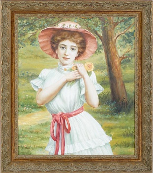 Картина в раме Девушка с цветком Glasar 12-1