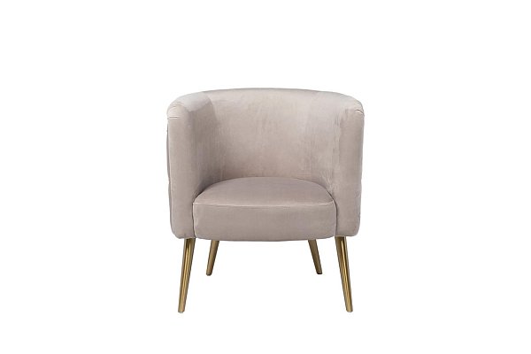 Кресло велюровое жемчужно-серое на металлических ножках Garda Decor 48MY-2533 PEG GLD