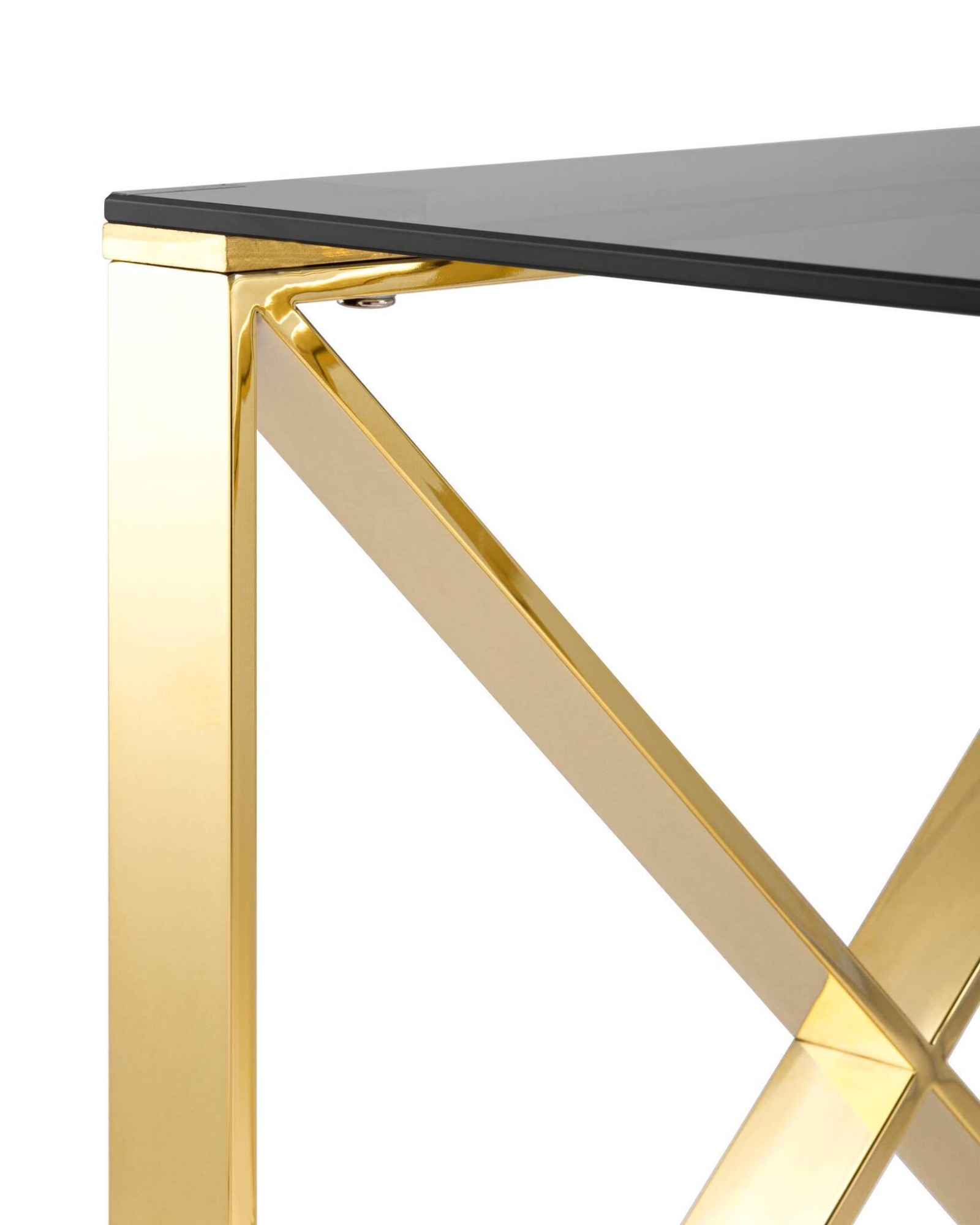 Журнальный стол 55*55 КРОСС золото стекло smoke Stool Group