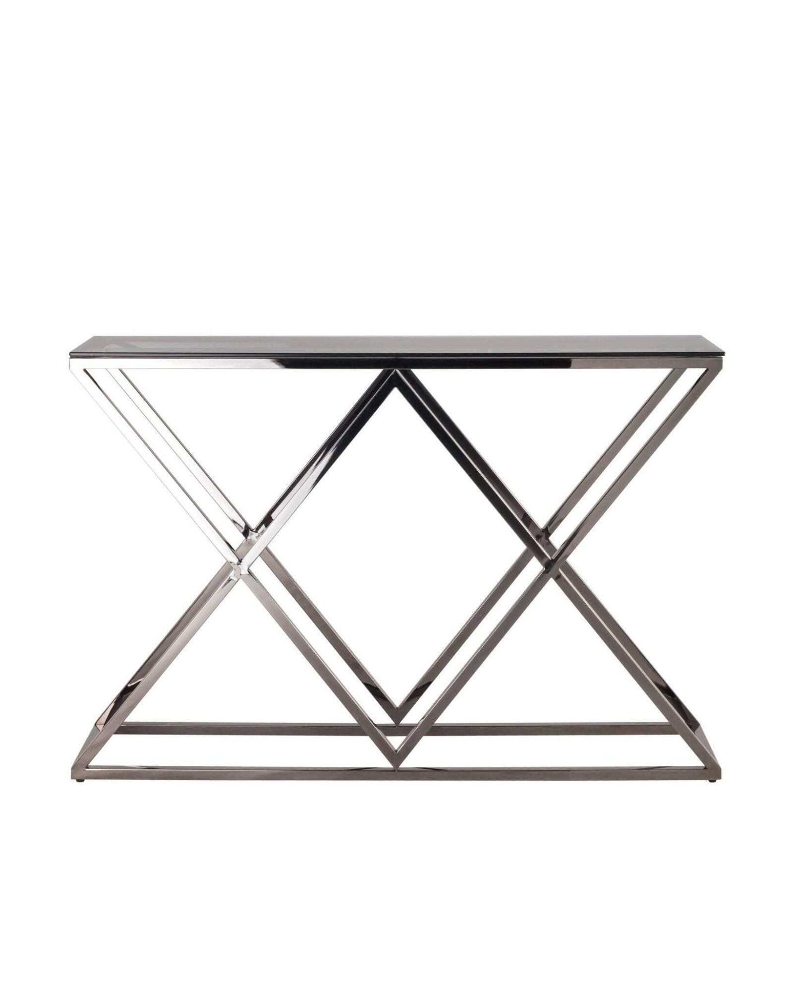 Консоль ИНСИГНИЯ 115*30 сталь темный хром стекло smoke Stool Group