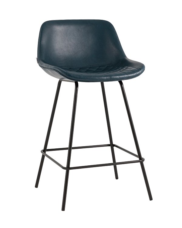 Стул полубарный Деймон экокожа тёмно-синий Stool Group