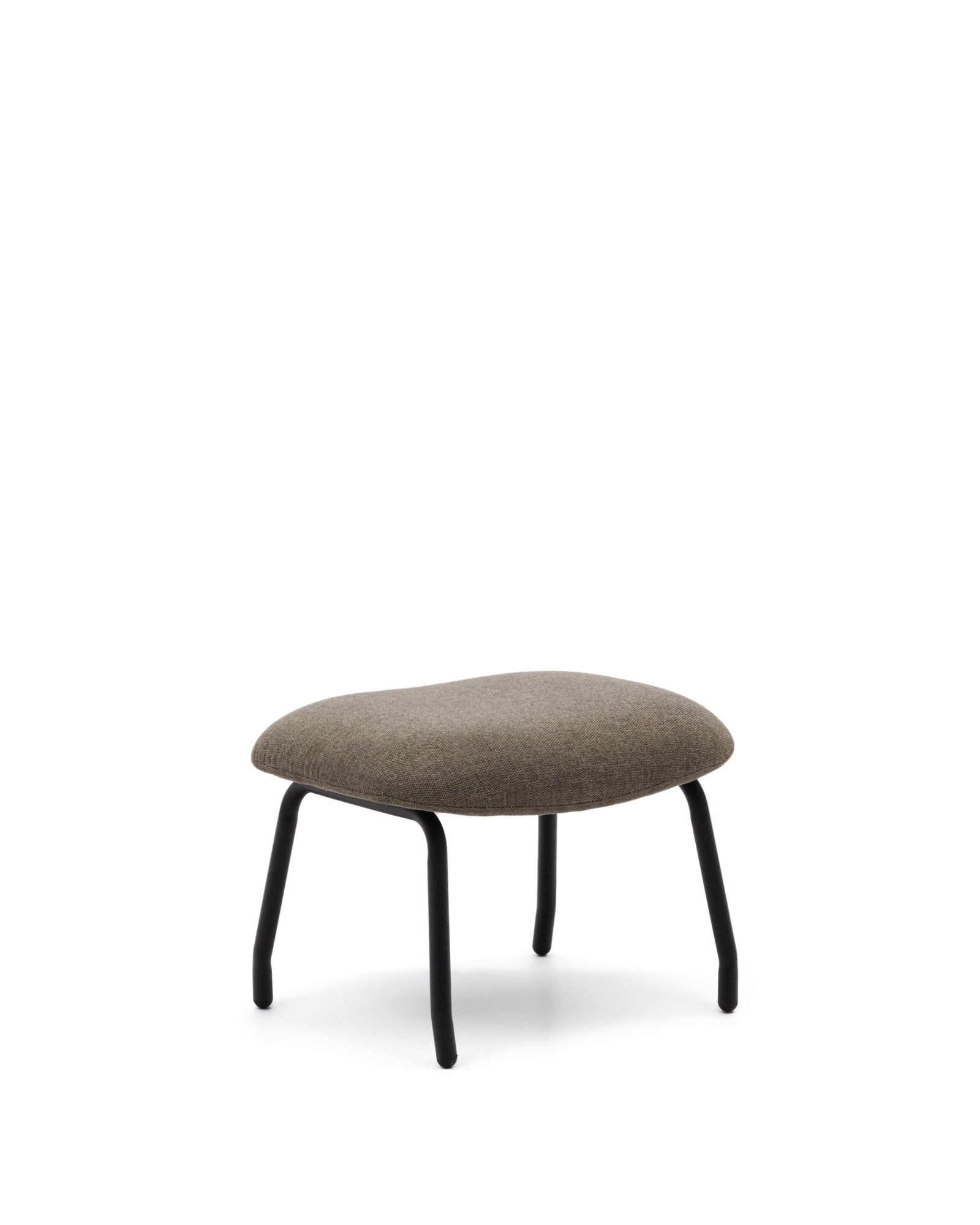 Belina Пуф для ног из светло-коричневой синели и стали с черной отделкой La Forma (ex Julia Grup)