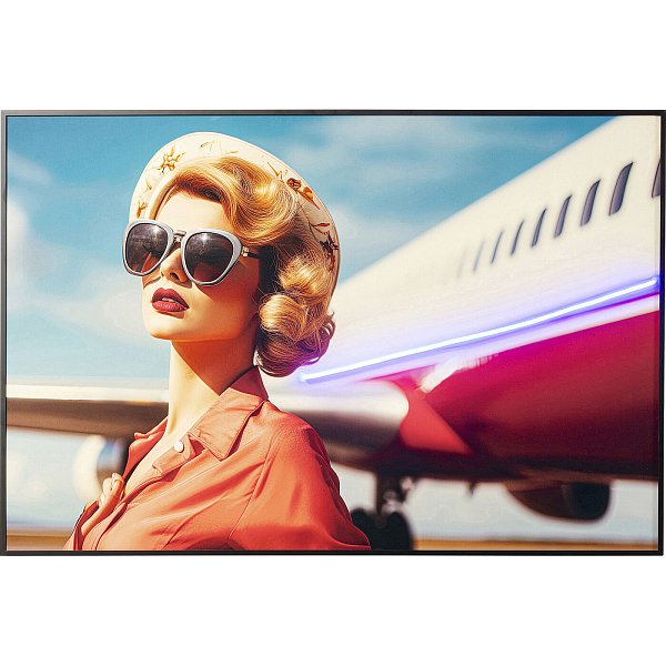 Картина в раме LED Jetset Pose Lady 120x80 см KARE 56454