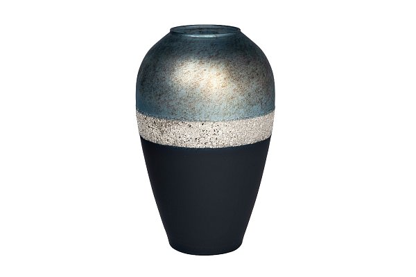 Ваза стеклянная сине-голубая с золотом 43см Garda Decor 71PN-5154