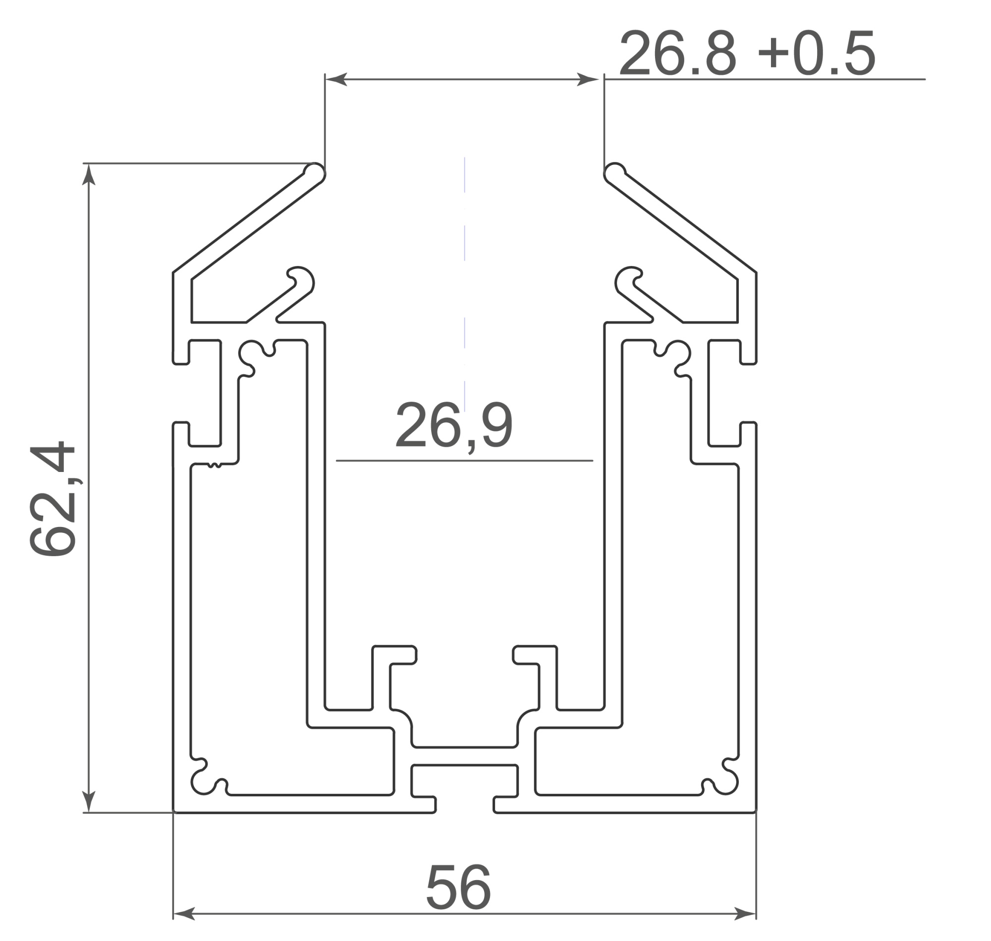 Встраиваемый алюминиевый профиль  под натяжной потолок для серии Donolux DN18525