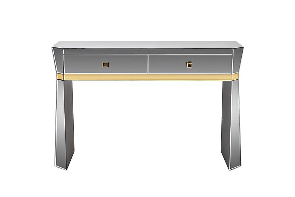 Консоль зеркальная с двумя ящиками и золотистой отделкой Garda Decor KFG125