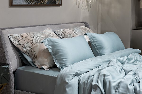 Простыня тенсель 270х280см бирюзовая Garda Decor 144HF-70605