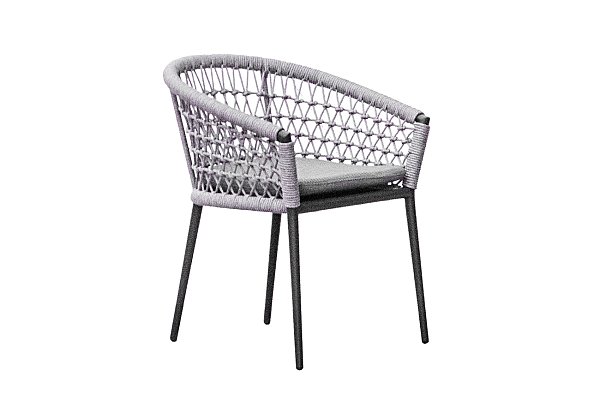 Кресло уличное Муза темно-серое с оплеткой Garda Decor 39AR-C288-T4