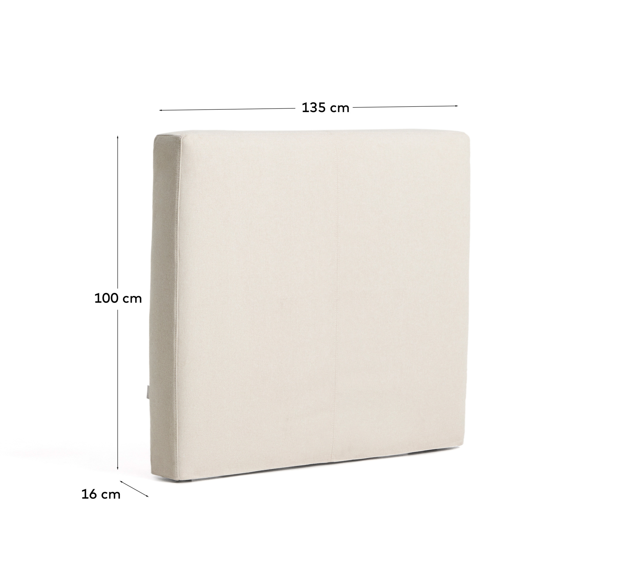 Изголовье Blok цвета экрю со съемным чехлом для кровати шириной до 90 см La Forma 469899