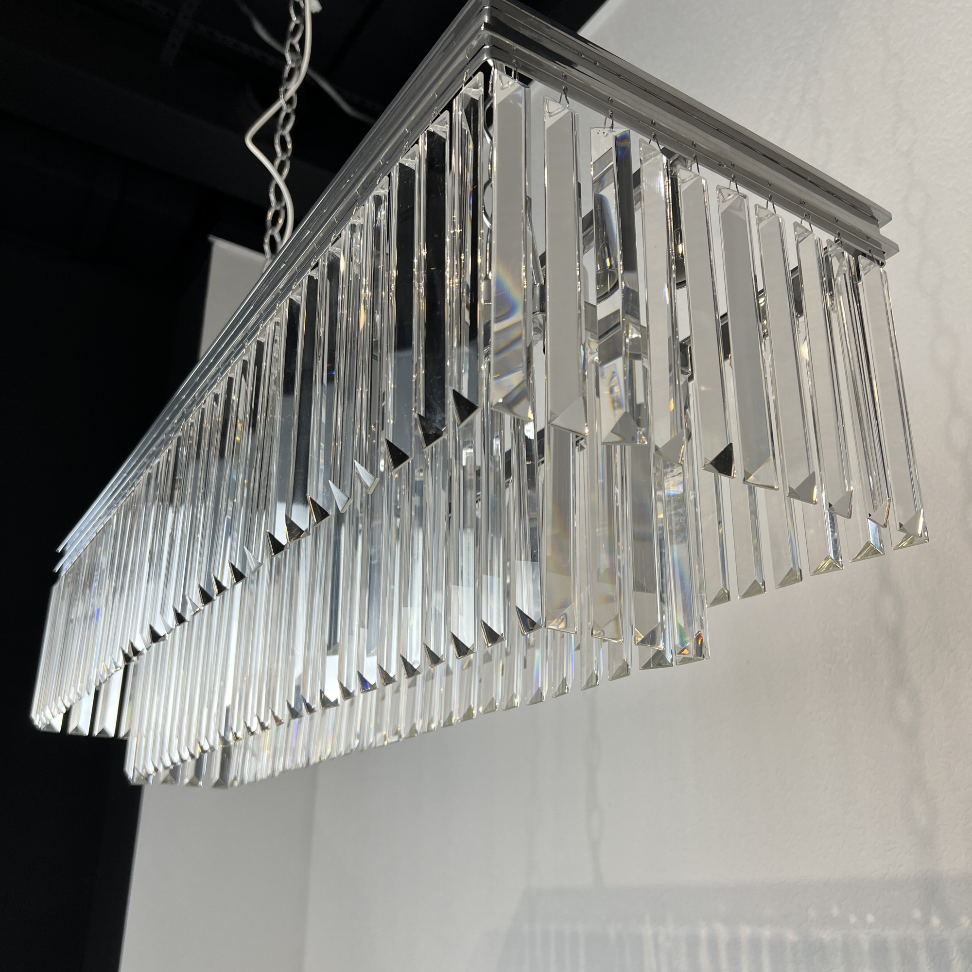 Люстра RH 1920S ODEON CLEAR GLASS FRINGE chrome 100 by ImperiumLoft