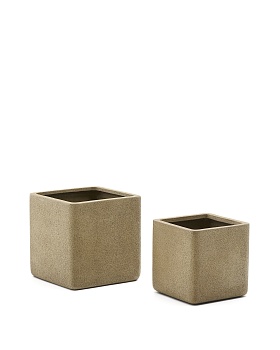Набор из 2 кашпо Minoa горчичного цвета из песчаника 44 x 44 см La Forma (ex Julia Grup)