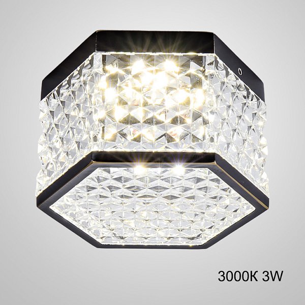 Накладной светодиодный светильник PARTY Black 3000К 3W by ImperiumLoft