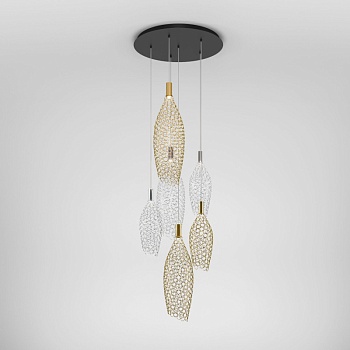 Каскадная люстра Eurosvet 90352/6 золото/хром