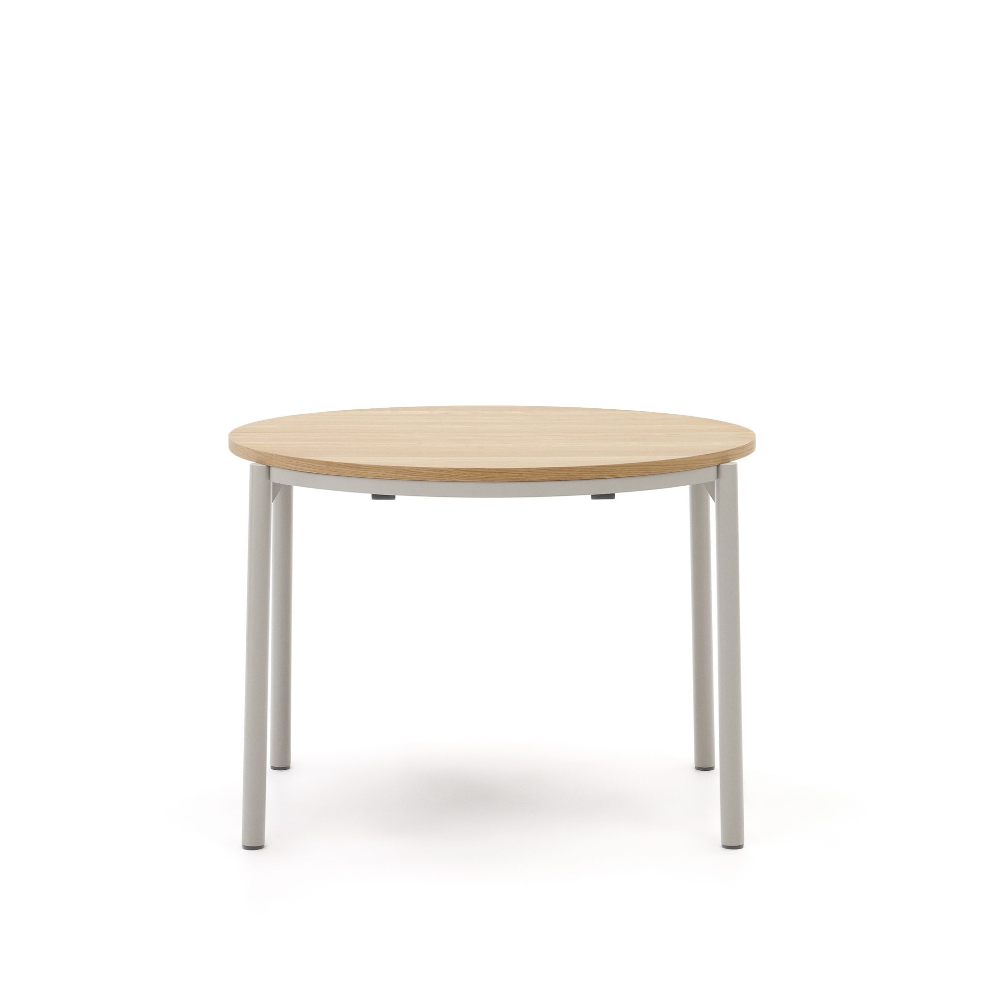 Montuiri Круглый раздвижной стол из дубового шпона с ножками серого цвета, Ø90(130) см La Forma (ex Julia Grup)