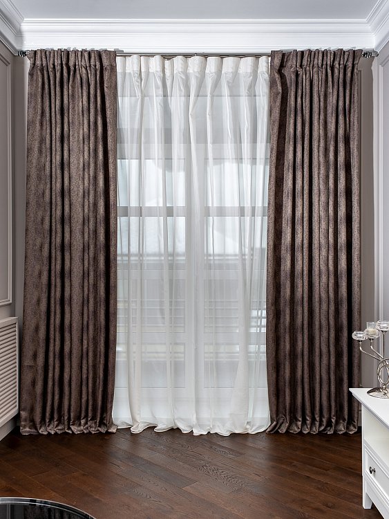 Портьера FIJI 275х260см коричневая Garda Decor 121GD-00002