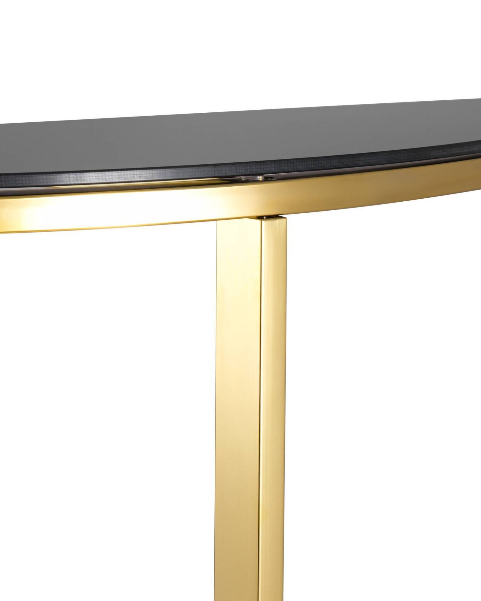 Консоль полукруглая АЛЬБА 115*30 золото стекло черное Stool Group