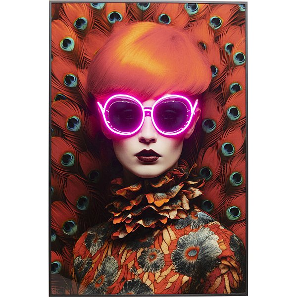 Картина Fancy Red Lady LED 120x80cm KARE 56578