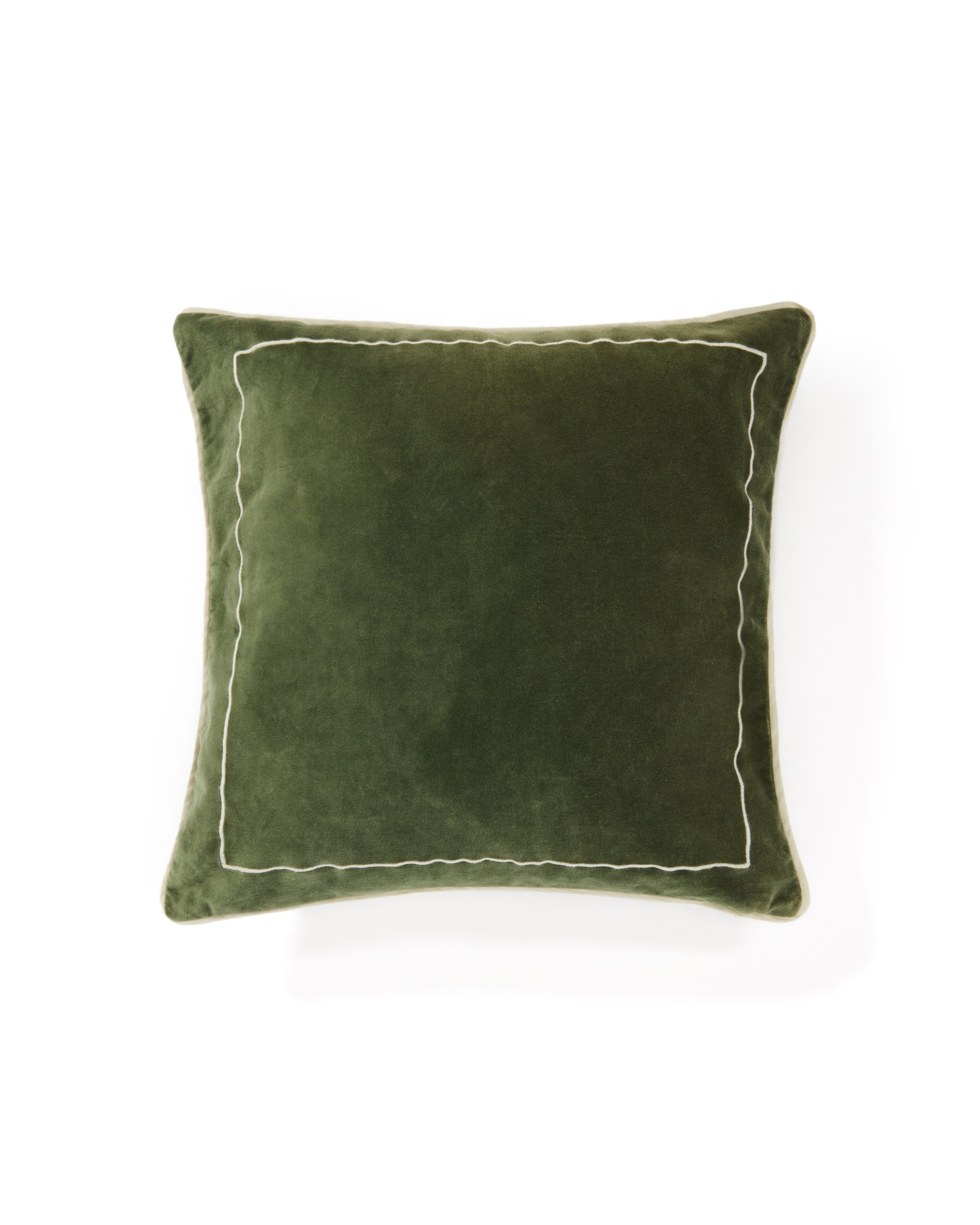 Чехол на подушку Tivani из зеленого бархата с вышивкой 45 x 45 см La Forma (ex Julia Grup)