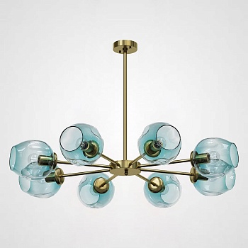 Люстра на штанге MARINE B 8 Gold/Blue by ImperiumLoft