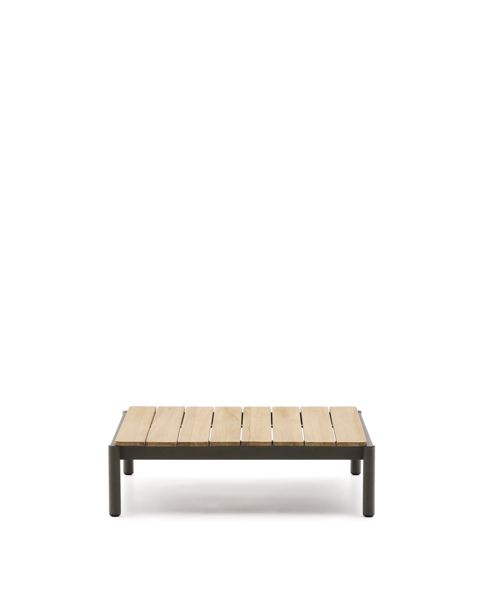 Журнальный столик Sorells из зеленого алюминия и тикового дерева 89 x 91 см La Forma (ex Julia Grup)