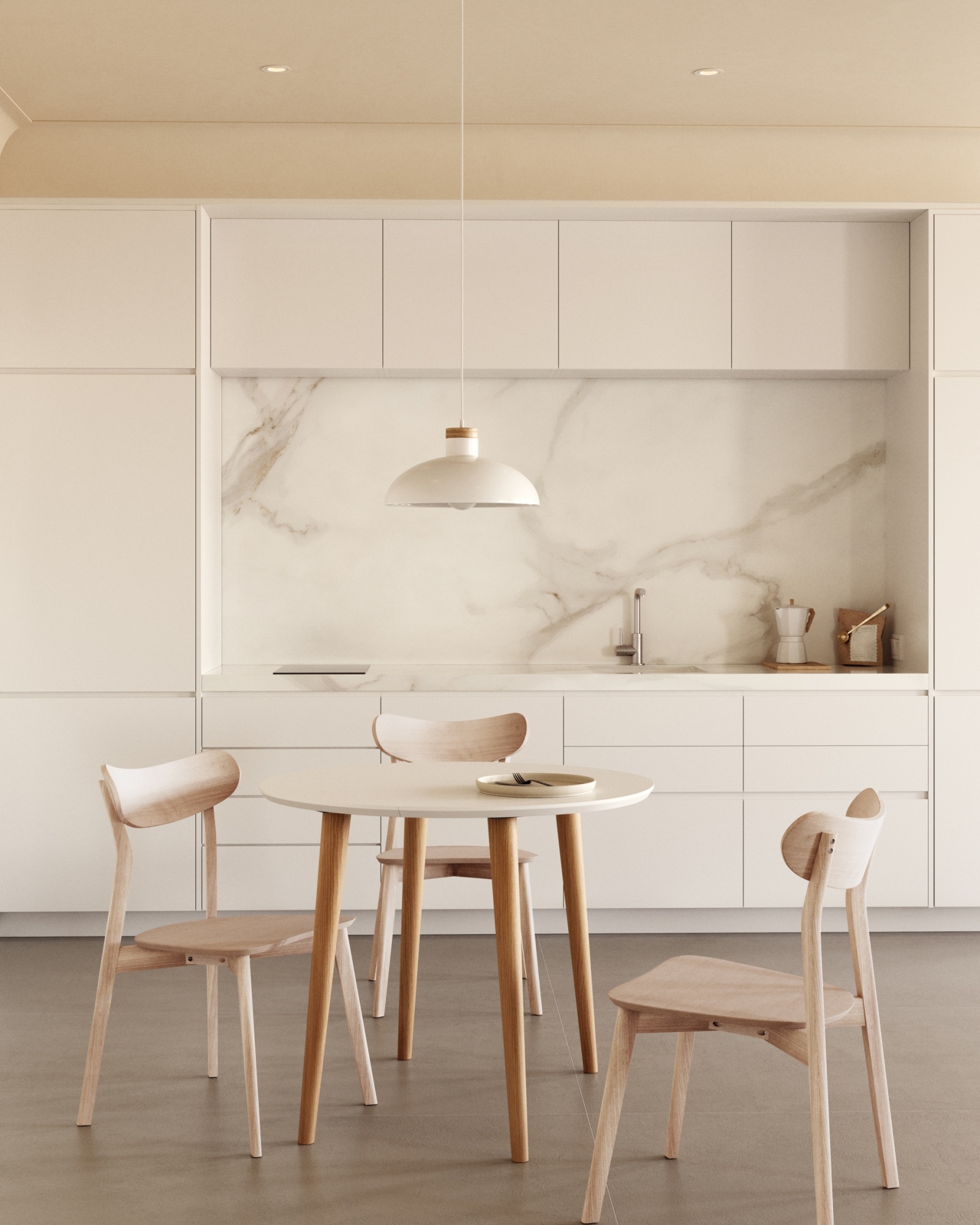 Oqui Раздвижной стол с белой столешницей и ножками из массива бука 90 (170) x 90 см La Forma (ex Julia Grup)