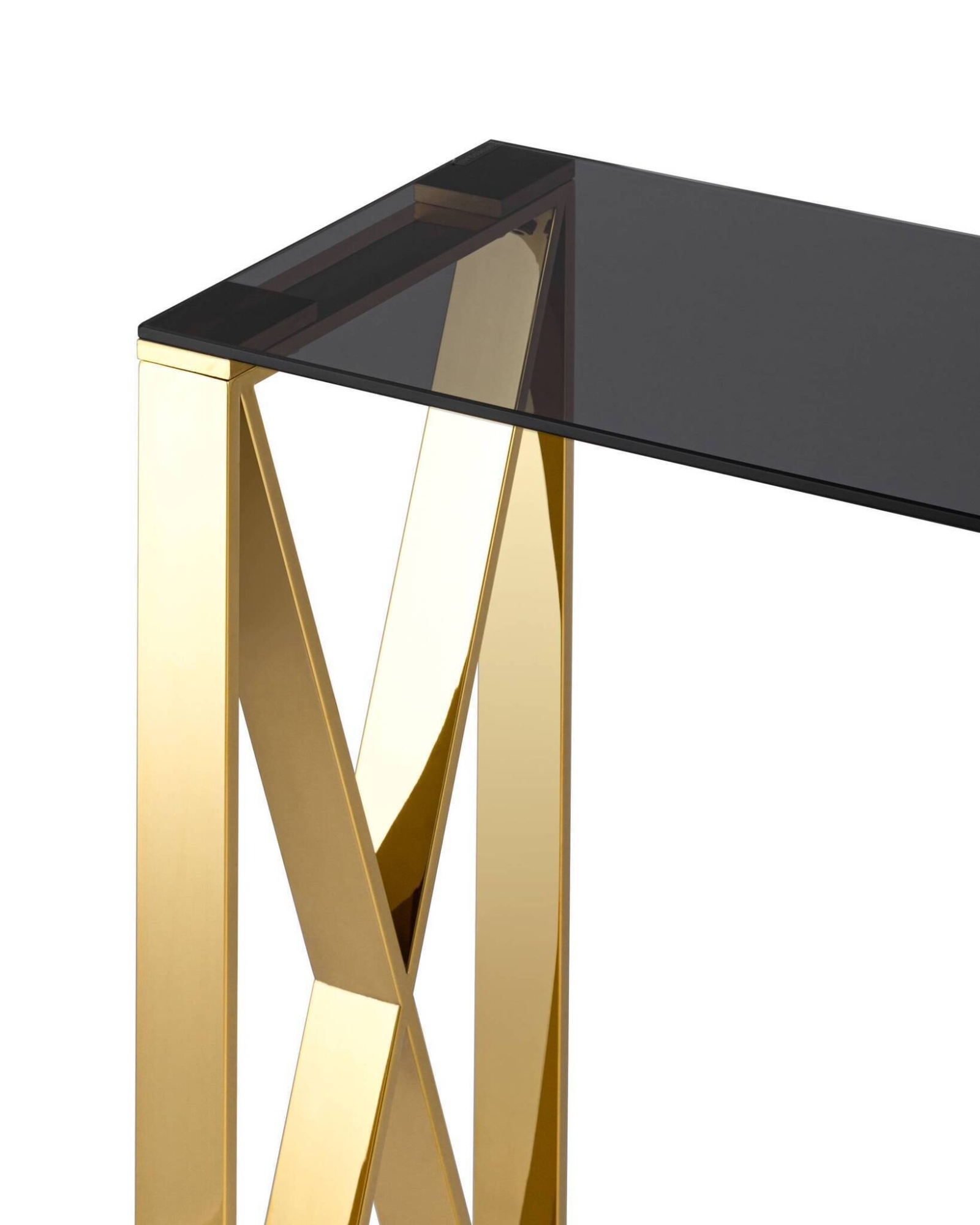 Консоль КРОСС 115*30 золото стекло smoke Stool Group