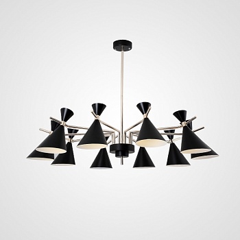 Люстра на штанге FRANKA D120 10 lamps Black by ImperiumLoft