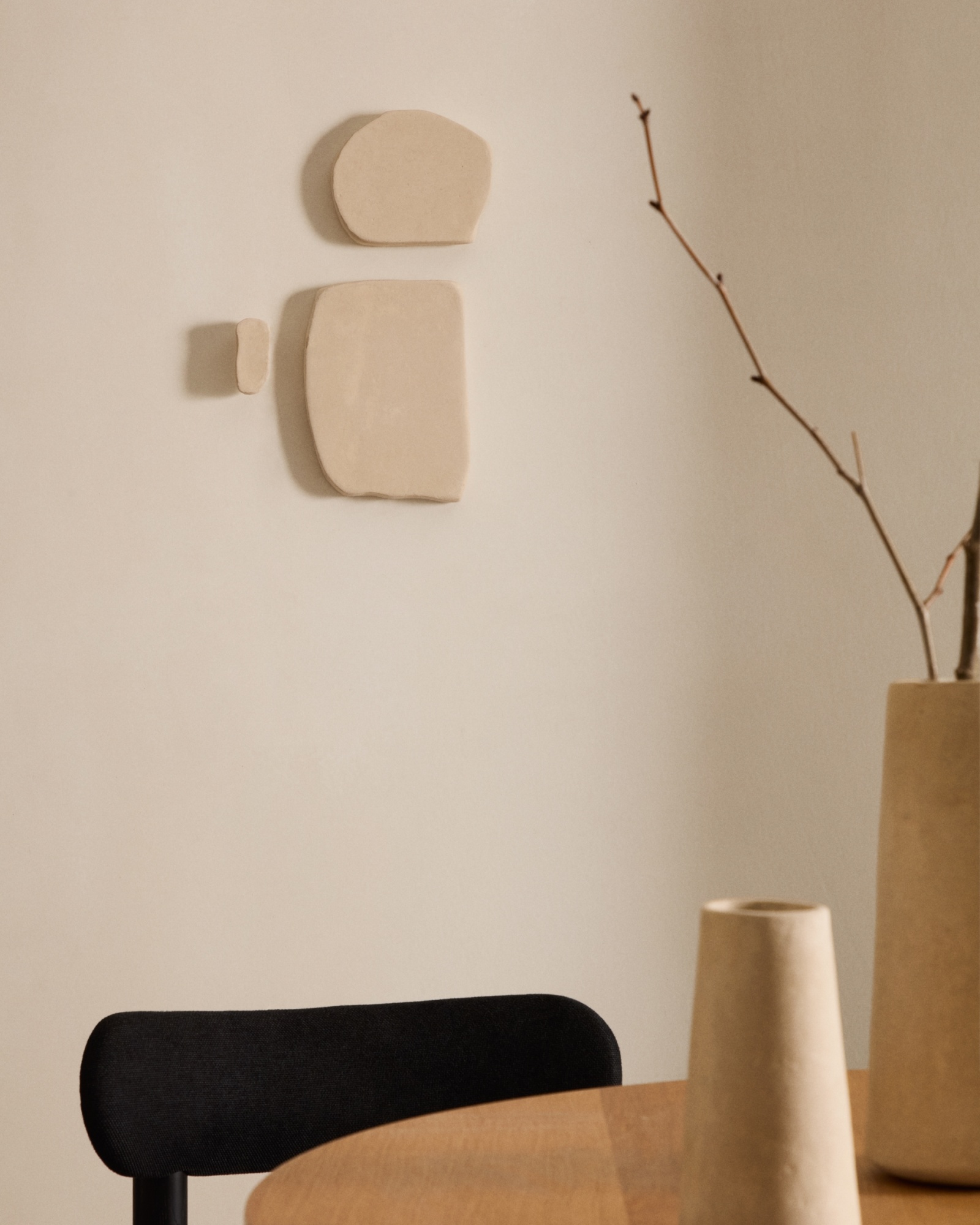 Набор из 3 квадратных настенных панелей Siluna из белого папье-маше La Forma (ex Julia Grup)