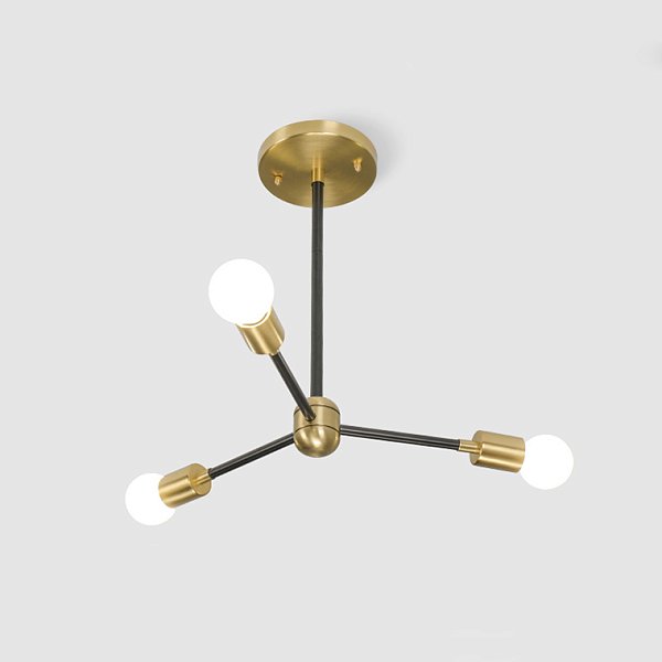 Люстра на штанге SPUTNIK D45 Gold/Black tubes by ImperiumLoft