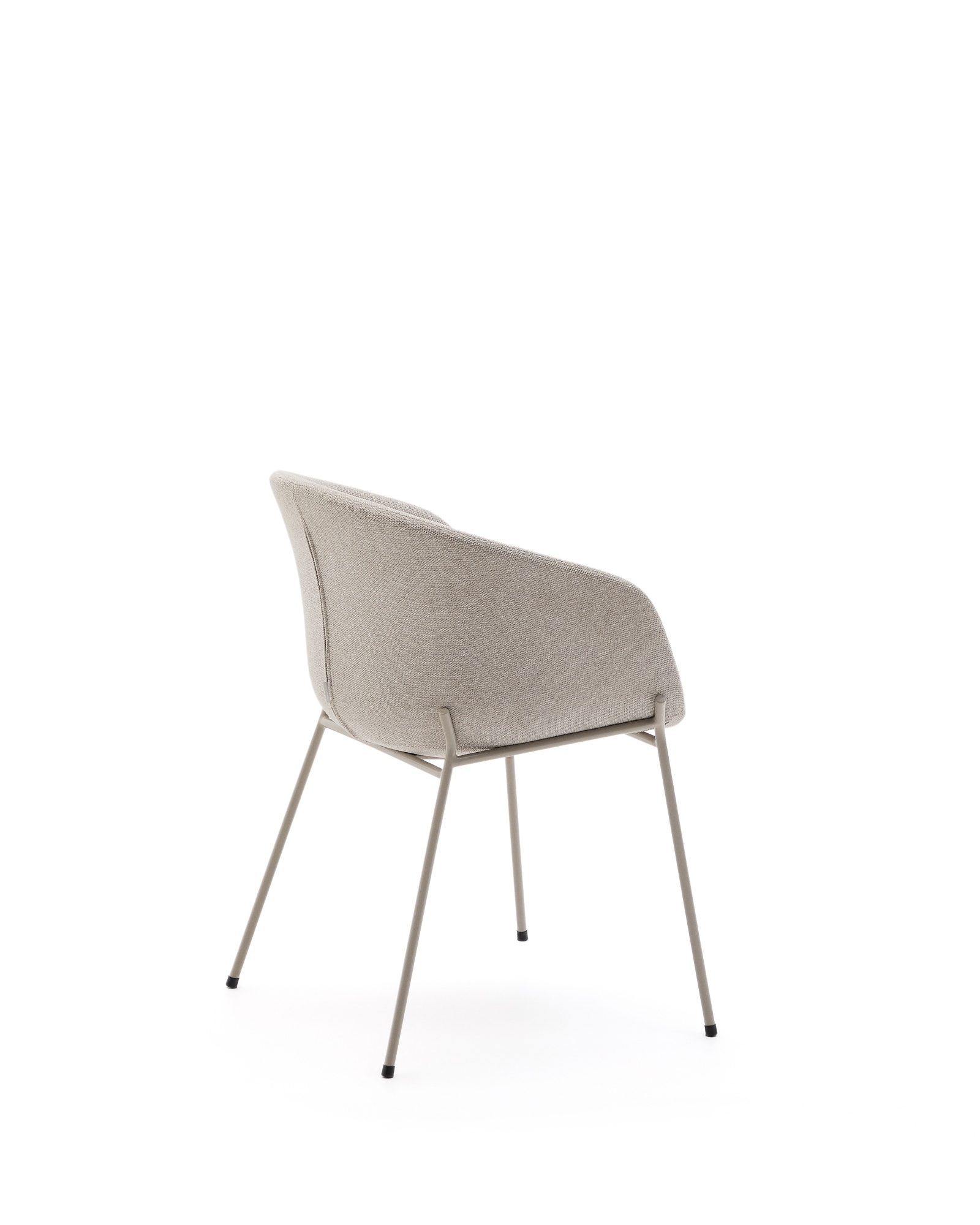 Стул Yvette из бежевого шенилла и стальными ножками бежевого цвета La Forma (ex Julia Grup)