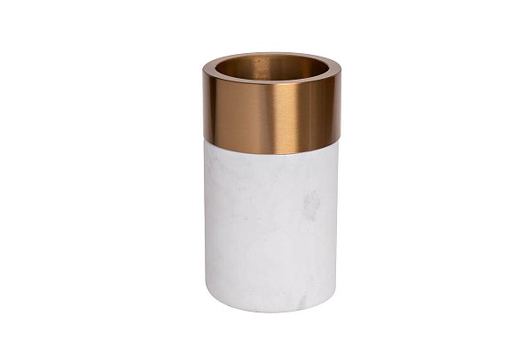 Ваза мраморная с металлическим кантом Garda Decor 55RD2828S