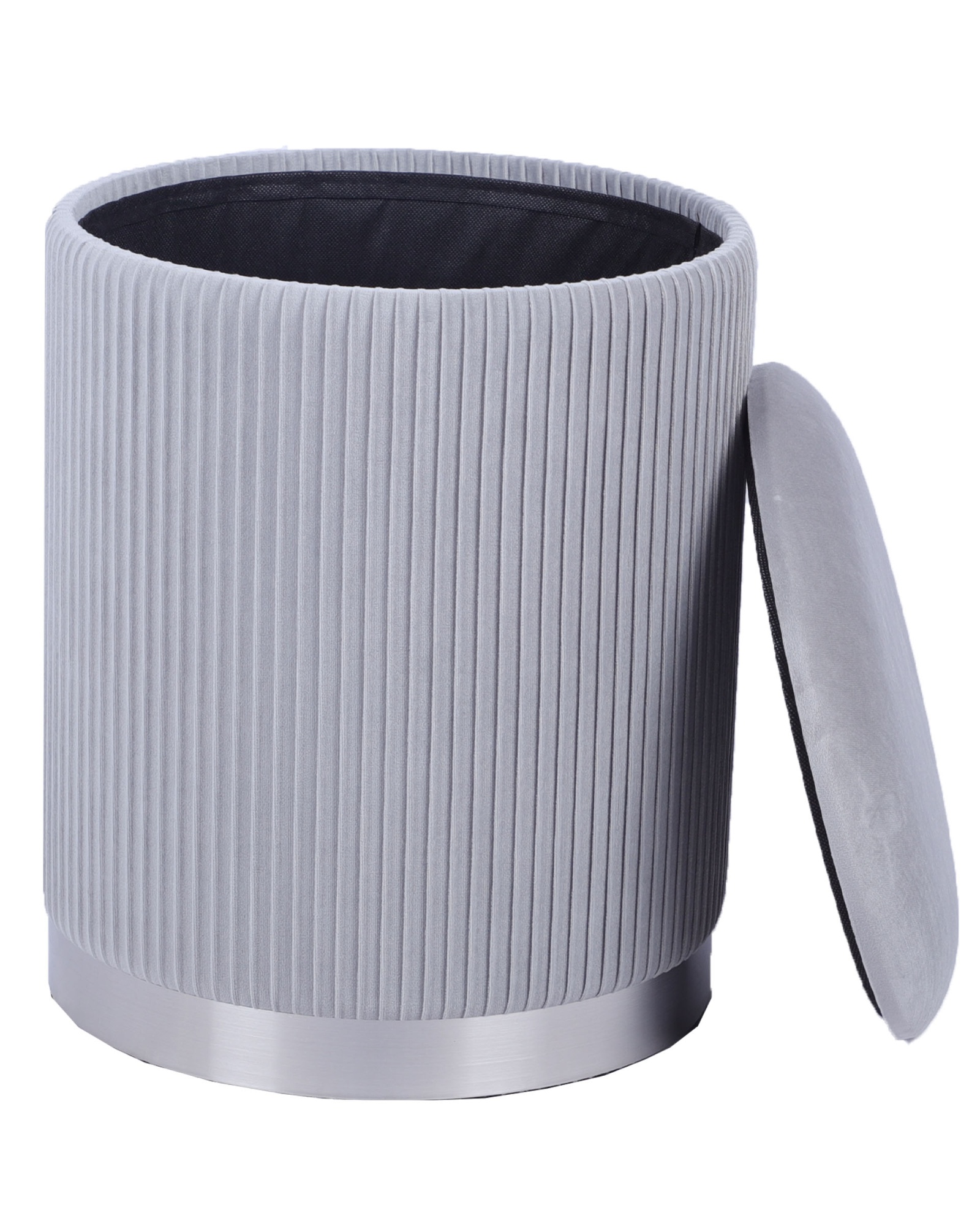 Пуф Шарлотта с ящиком серебро велюр серебристый Stool Group