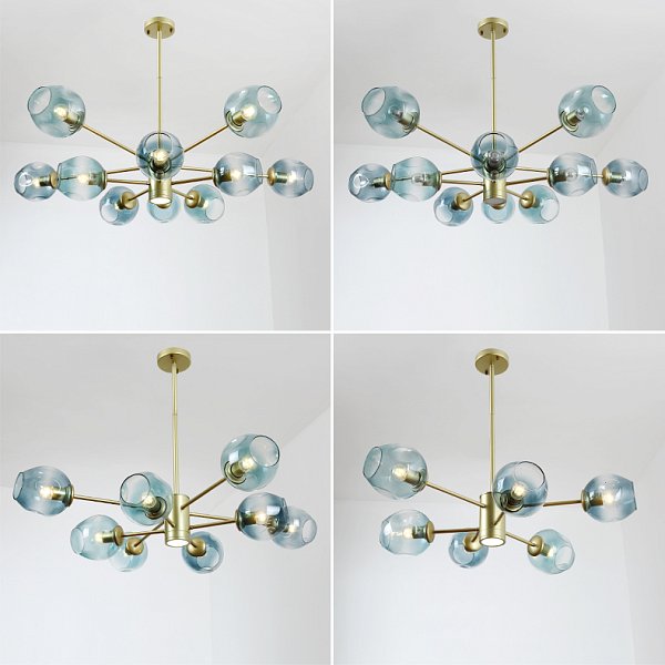 Люстра на штанге MARINE D85 Gold/Blue by ImperiumLoft