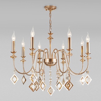 Подвесная люстра Eurosvet 10120/8 золото/тонированный хрусталь Strotskis Sma