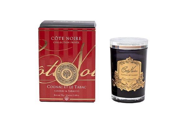 Свеча ароматическая Cognac/Tobacco в стакане в упаковке Garda Decor 96CN-75240