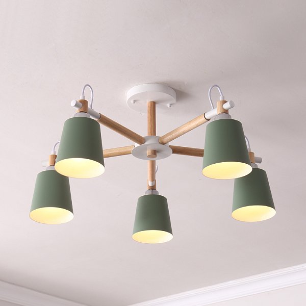 Люстра на штанге VARDA 5 lamps Green by ImperiumLoft